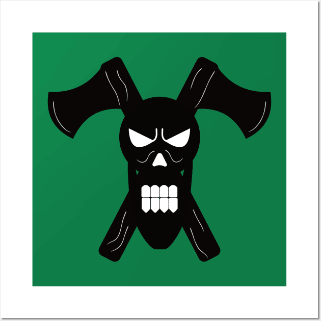 Skull with axes Wall Art by NekroSketcher